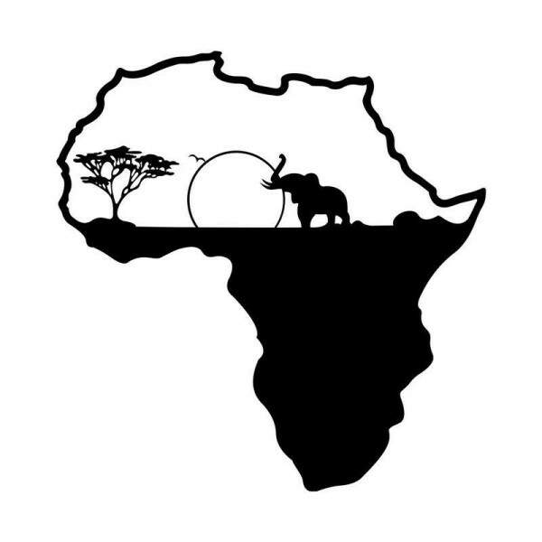 Quadro Vazado Mapa frica Savala Elefante