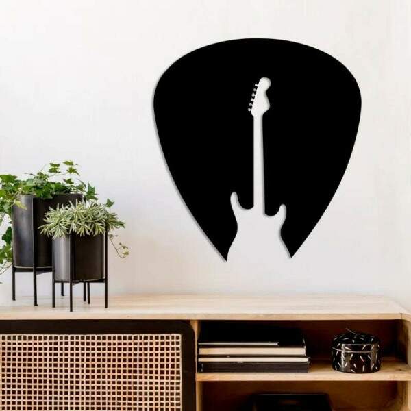 Quadro Vazado Palheta Guitarra