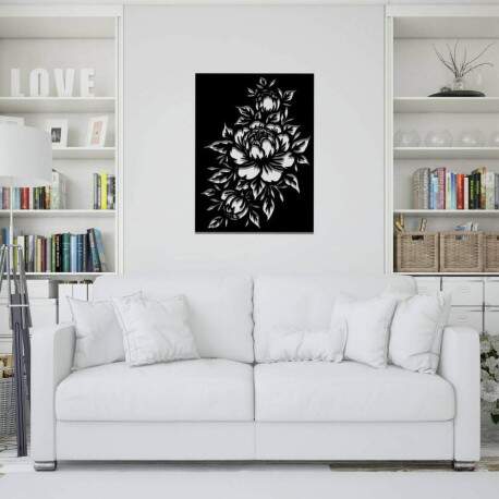 Quadro Vazado Floral Rosas