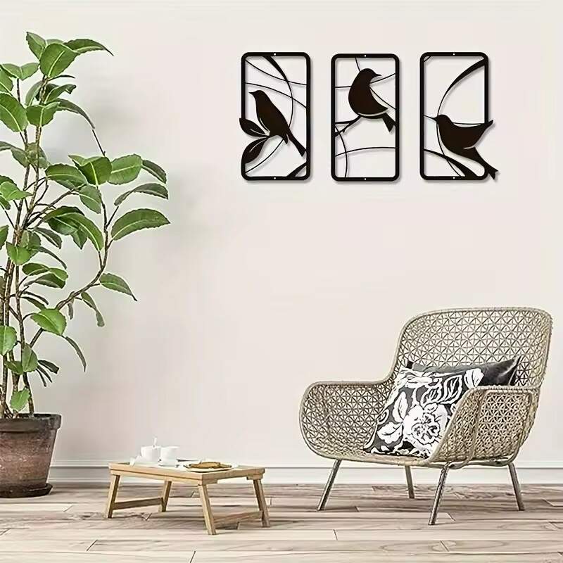 Kit 3 Quadros Vazados P�ssaros