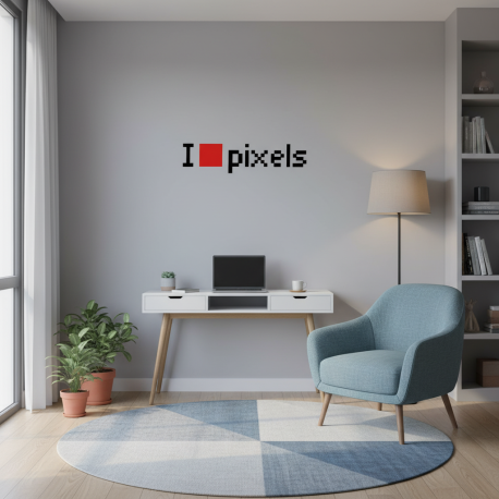 Adesivo de Parede Frase I love pixels