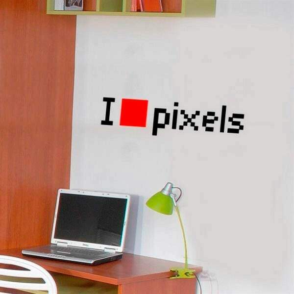Adesivo de Parede Frase I love pixels
