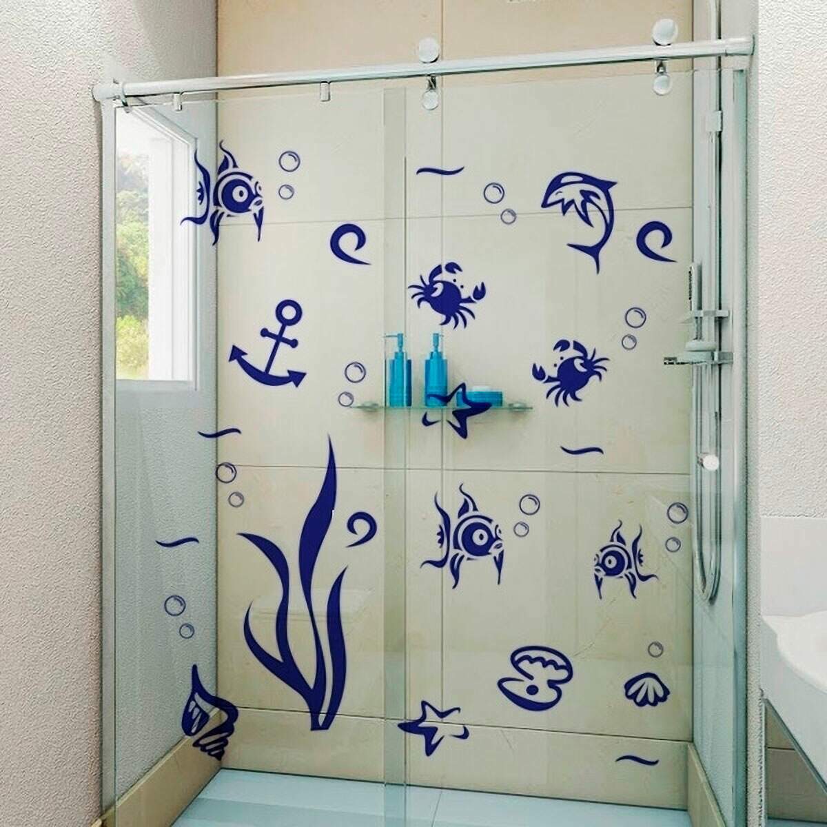 Adesivo para Box de Banheiro Fundo do Mar 3