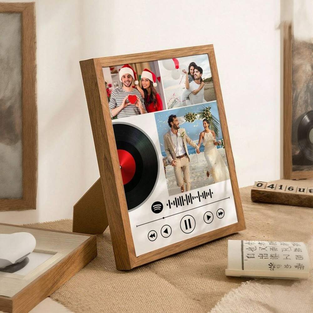 Quadro de mesa Com Foto e Musica Spotify
