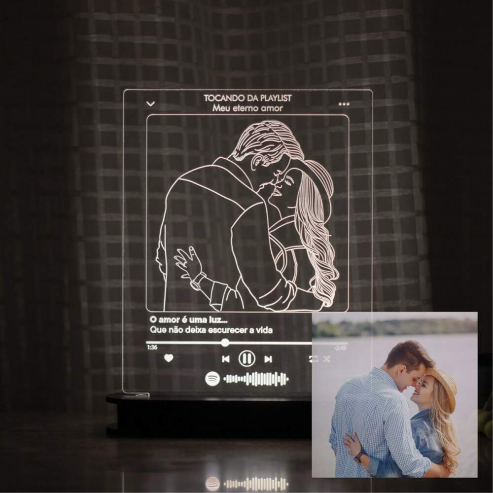 Luminaria com desenho personalizado e m�sica Spotify