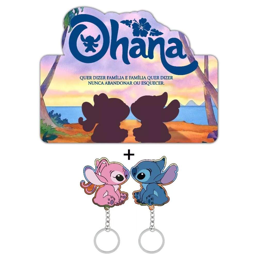 Porta Chaveiro Lilo & Stitch Colorido Ohana Decorao, Apartamento, Casal, Dia dos namorados