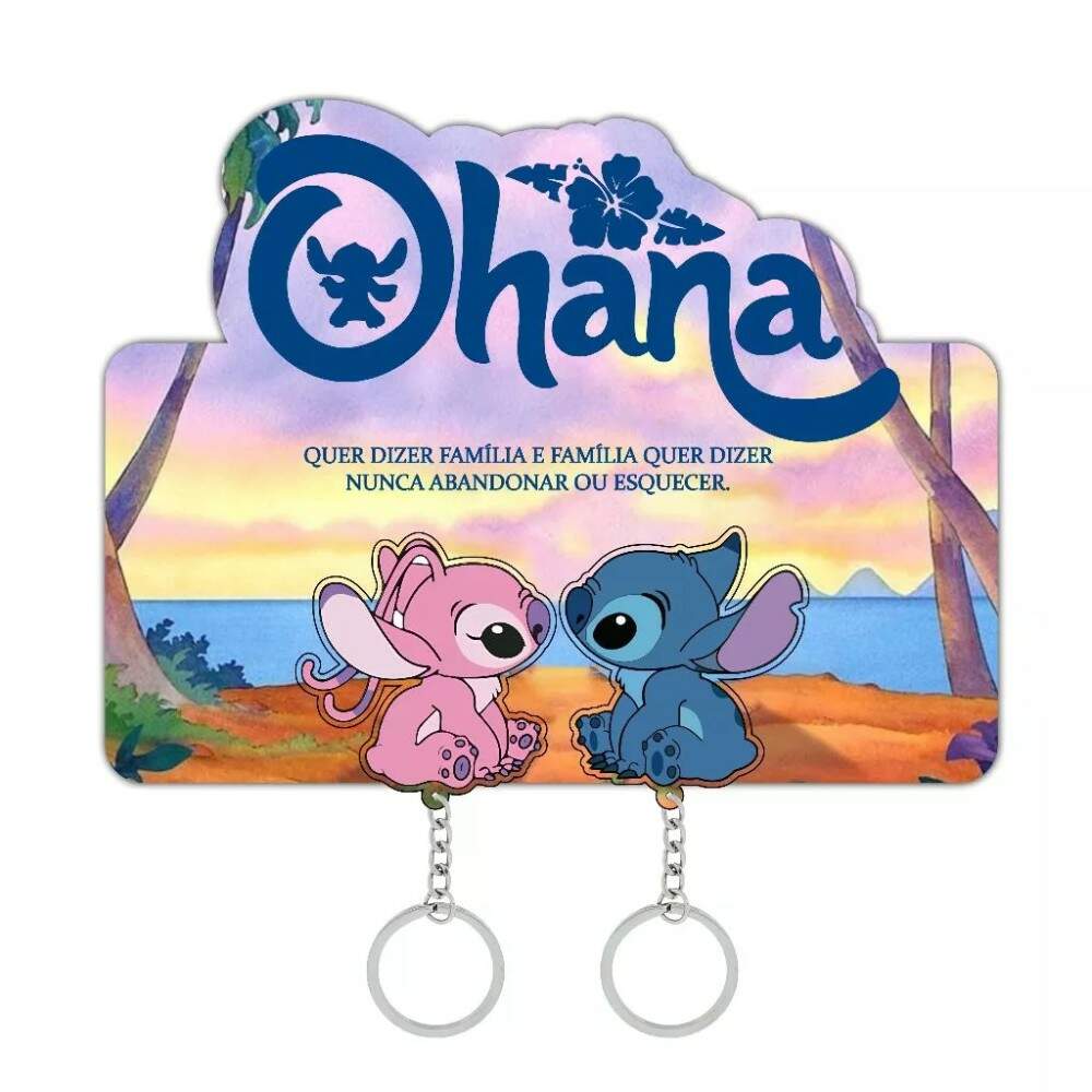 Porta Chaveiro Lilo & Stitch Colorido Ohana Decora��o, Apartamento, Casal, Dia dos namorados