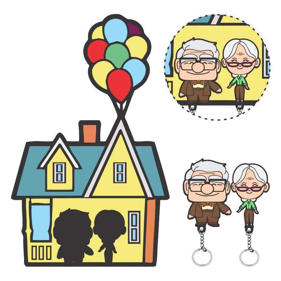 Porta Chaveiro 3D Casa Colorido Up Altas Aventuras Decorao, Apartamento, Casal, Dia dos namorados