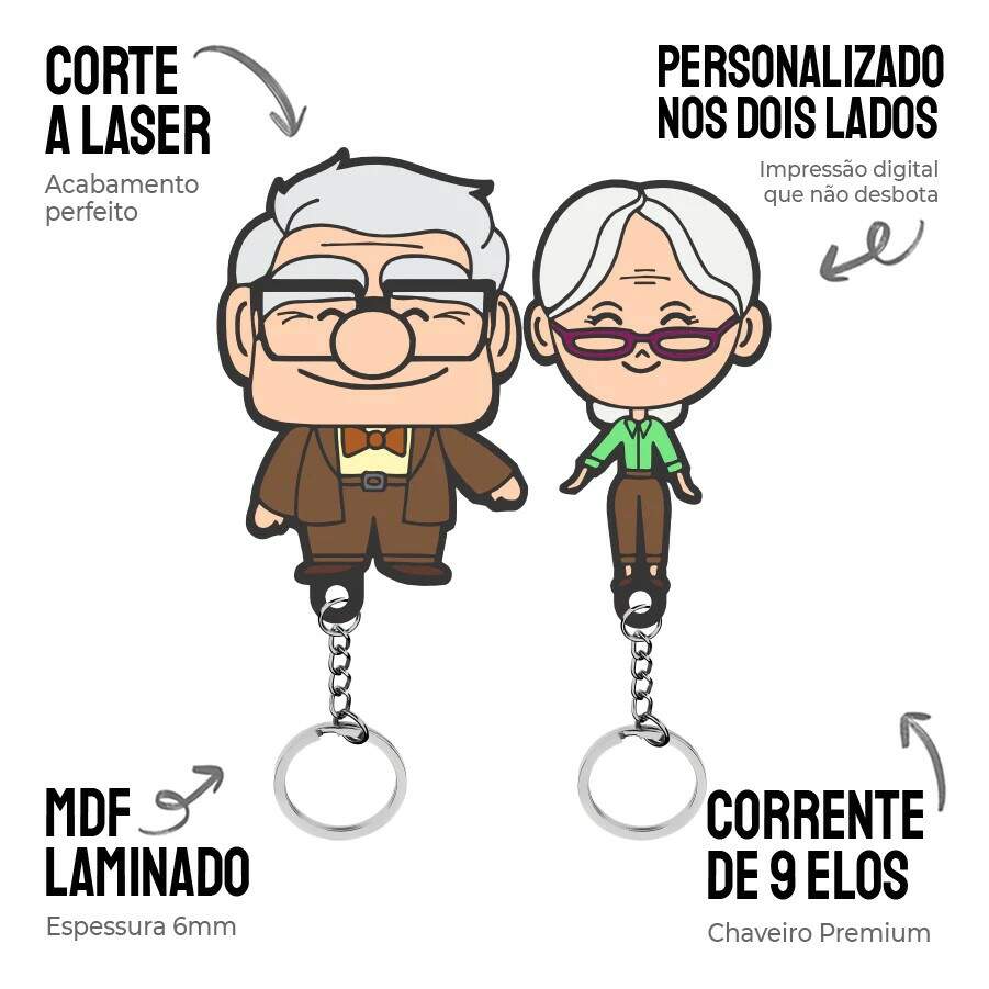 Porta Chaveiro 3D Casa Colorido Up Altas Aventuras Decora��o, Apartamento, Casal, Dia dos namorados