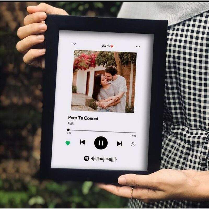 Quadro Spotify Com Foto e Msica Personalizada