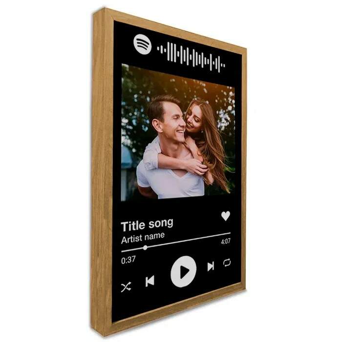 Quadro Decorativo Spotify Com Foto e Msica Personalizada