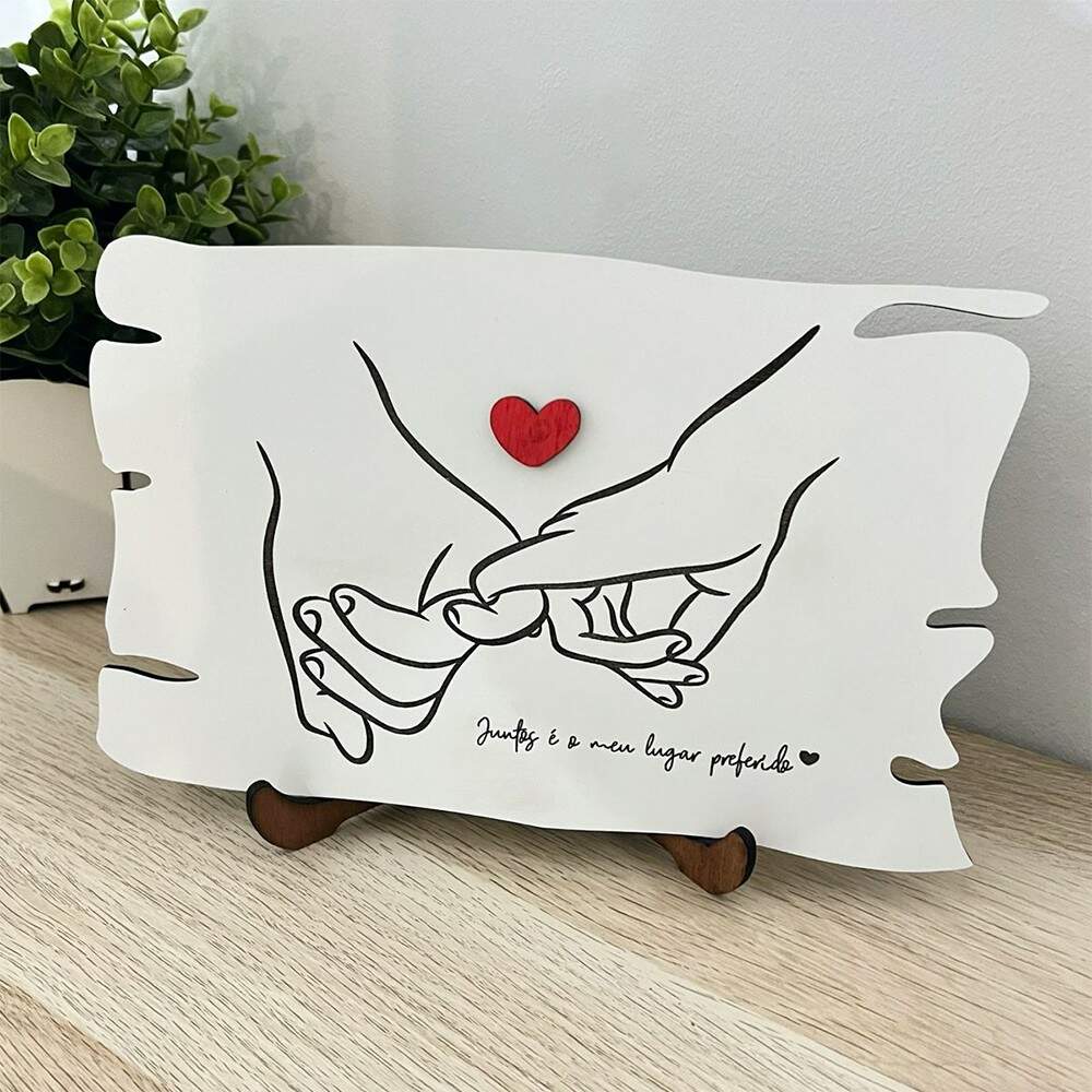 Placa decorativa Dia dos Namorados com Frase Personalizada