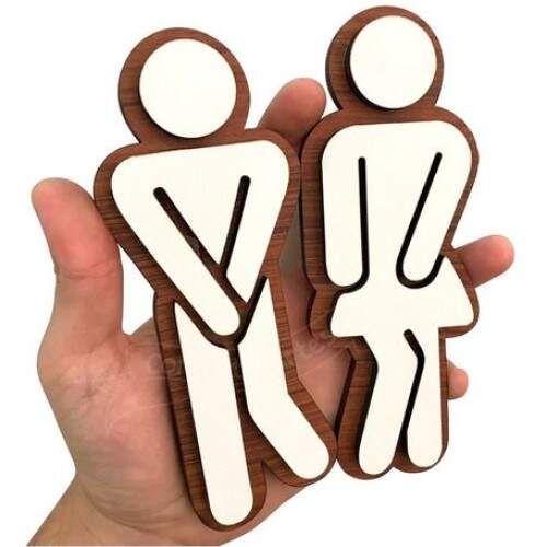 Kit de Placas de Sinalizao de Banheiro Masculino e Feminno