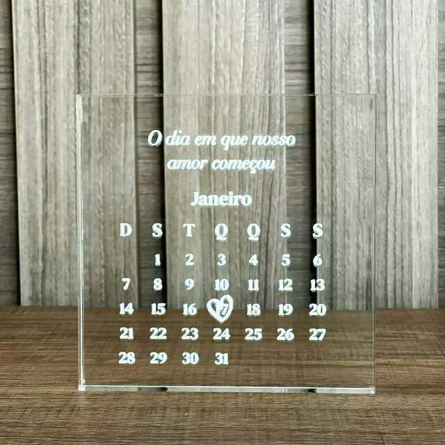Bloco Afetivo Data em Acr�lico M02