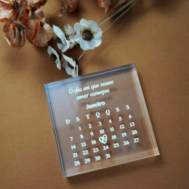 Bloco Afetivo Data em Acr�lico M02