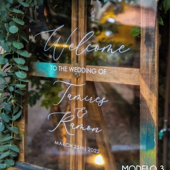 Placa Acr�lico Transparente para Casamento