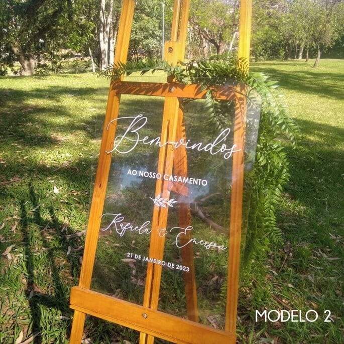 Placa Acr�lico Transparente para Casamento