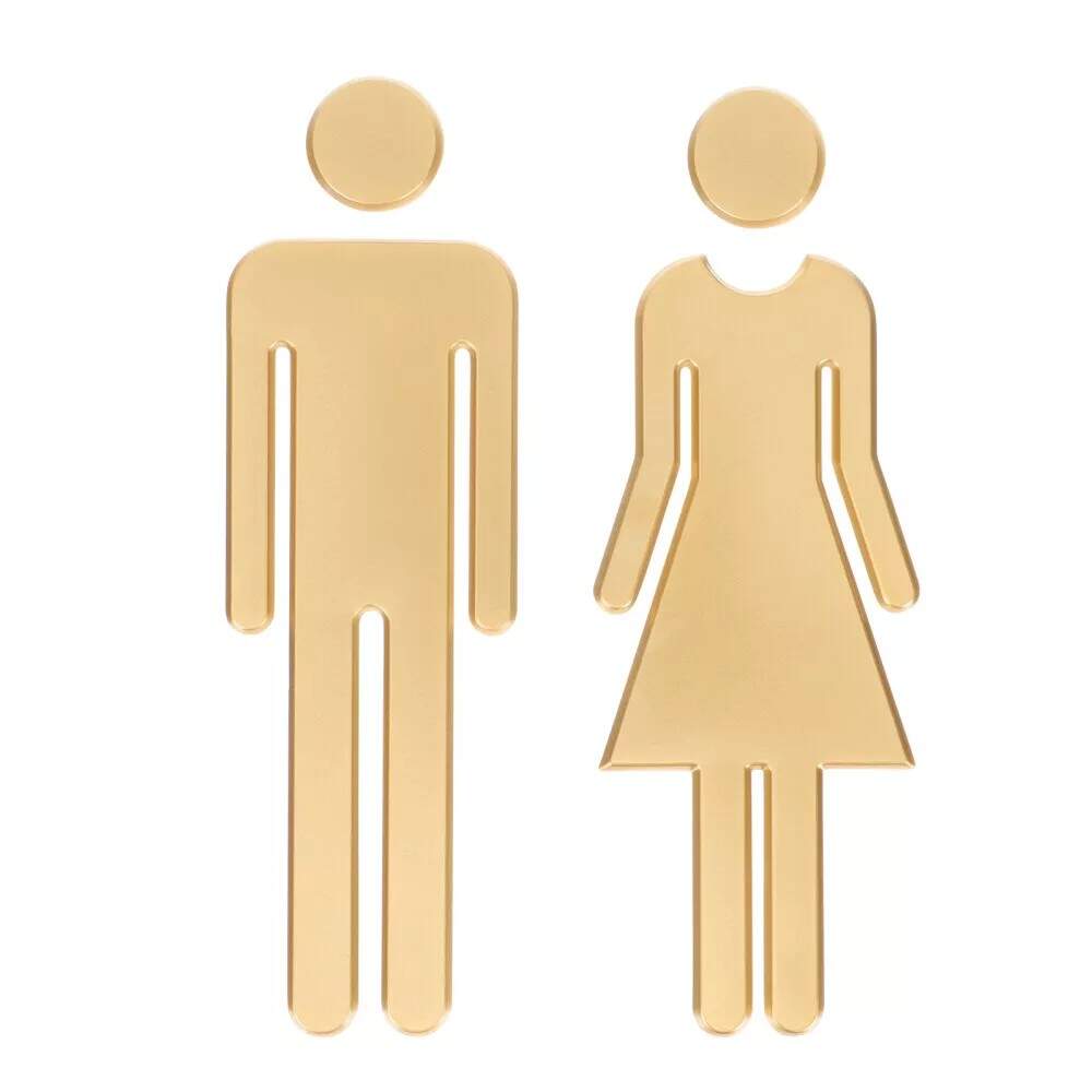 Kit placa para banheiro em acrilico