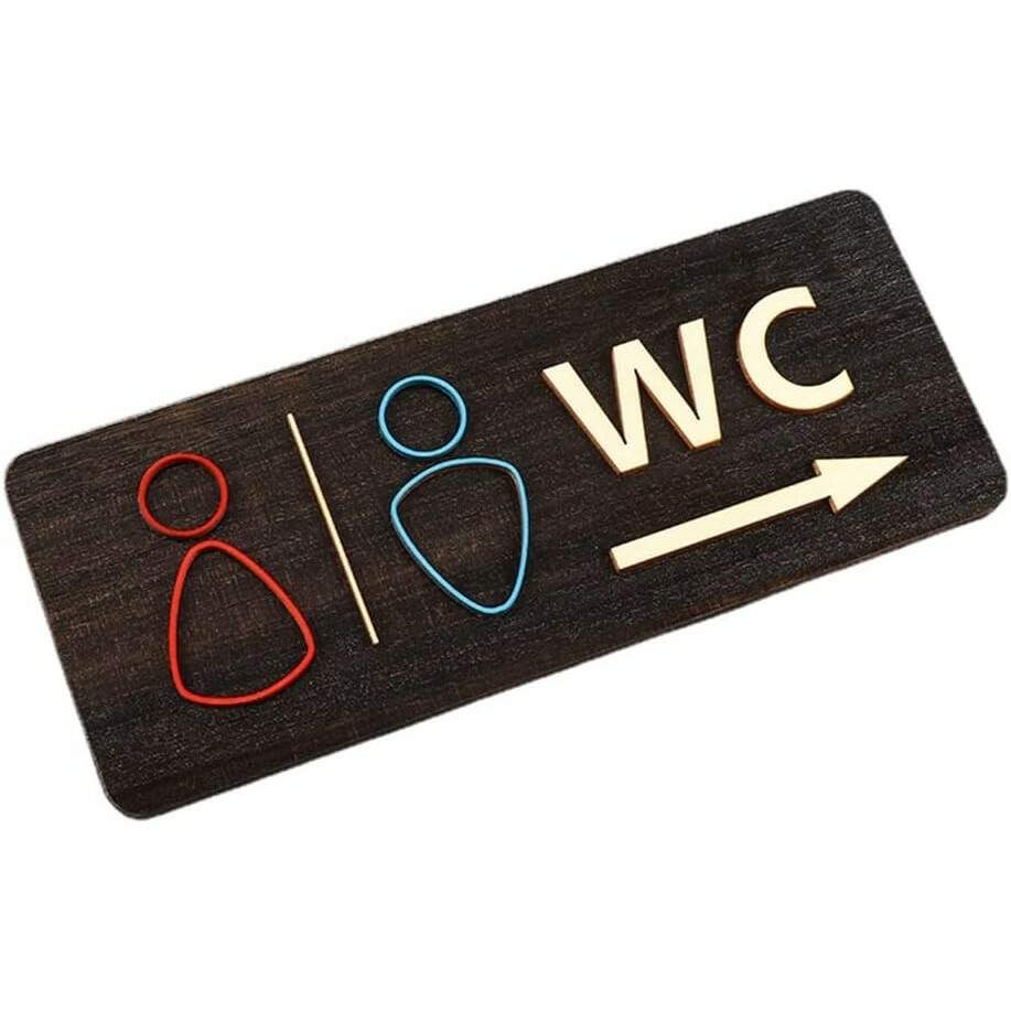 Placa indicatica de banheiro MDF