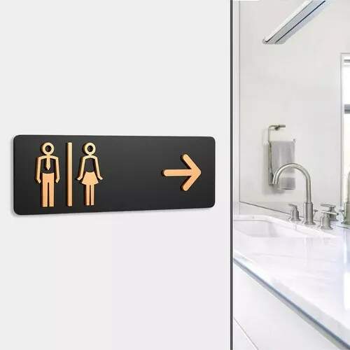 Placa identificao Banheiros acrilico