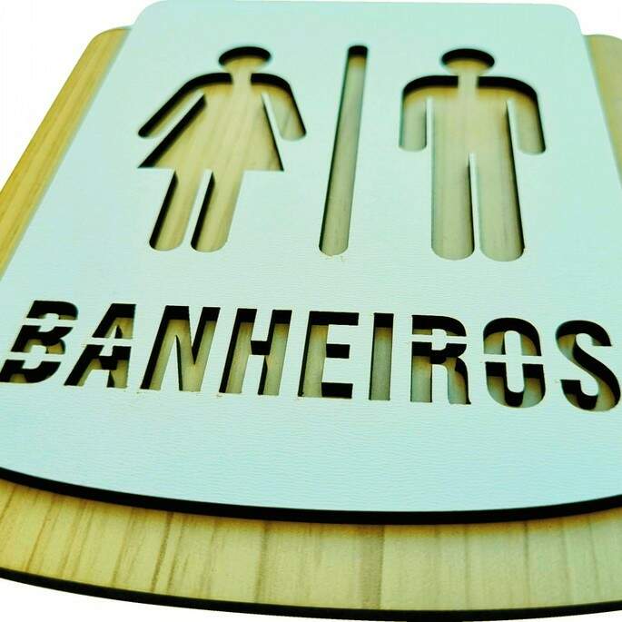 Placa de Sinaliza��o - Banheiros MDF