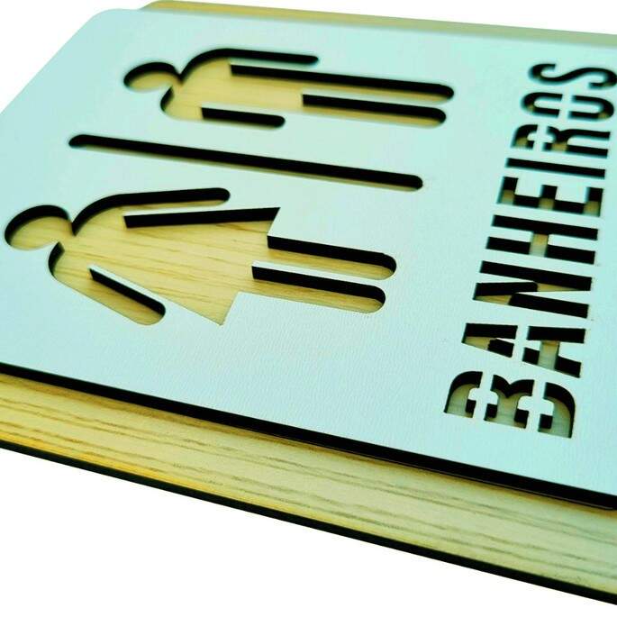 Placa de Sinaliza��o - Banheiros MDF