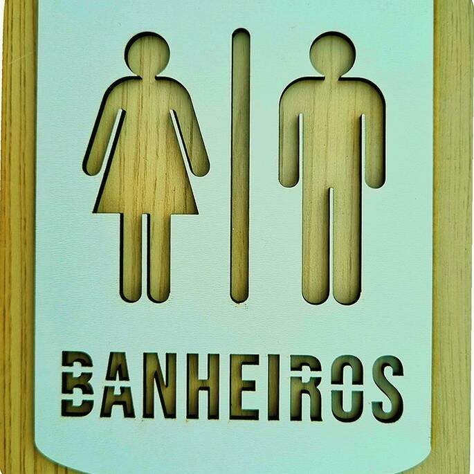 Placa de Sinalizao - Banheiros MDF