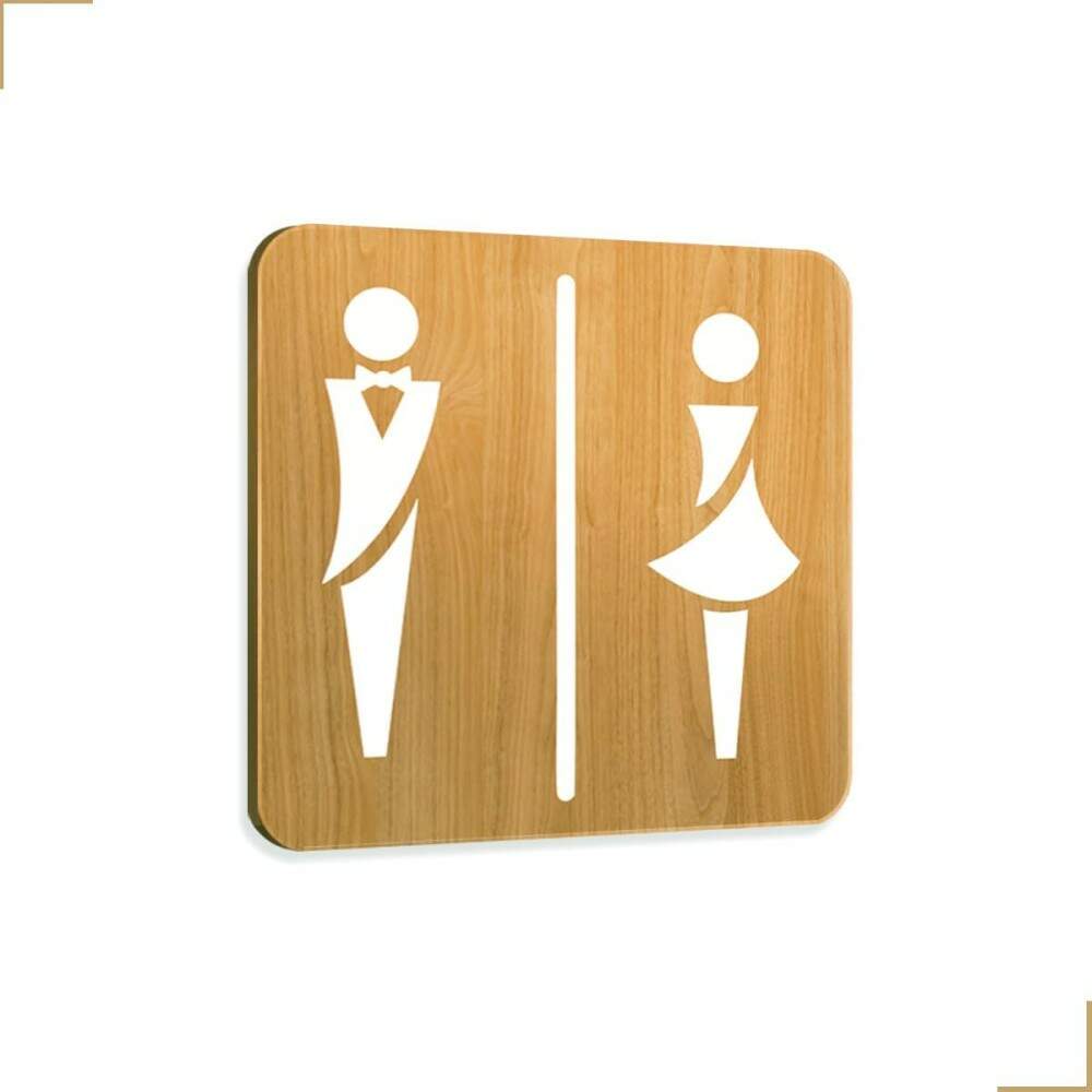 Placa de Sinalizao Sanitrio Banheiro MDF