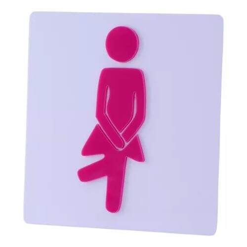 Placa Sinaliza��o Banheiro Masculino Feminino Sanit�rio Par acrilico