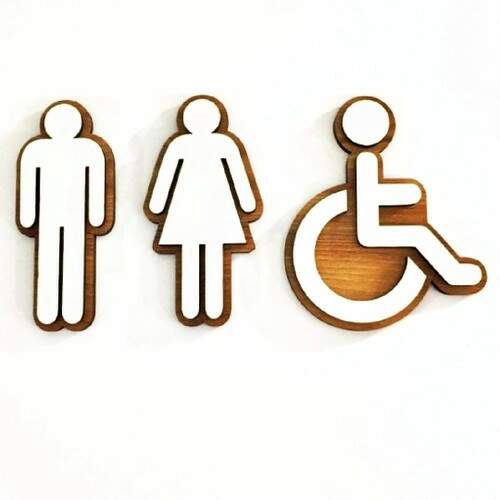 Placa Banheiro Feminino / Masculino / Pne