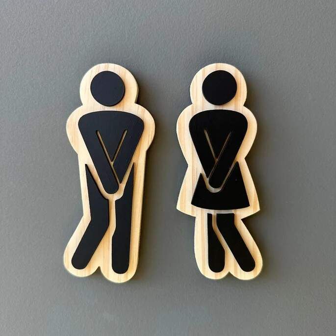 Placa De Porta Sinalizao Banheiro Acrlico Espelhado 