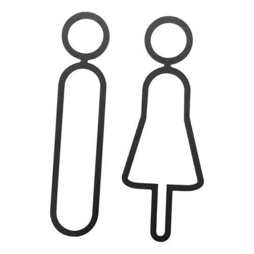 Kit Placa identifica��o banheiros acrilico