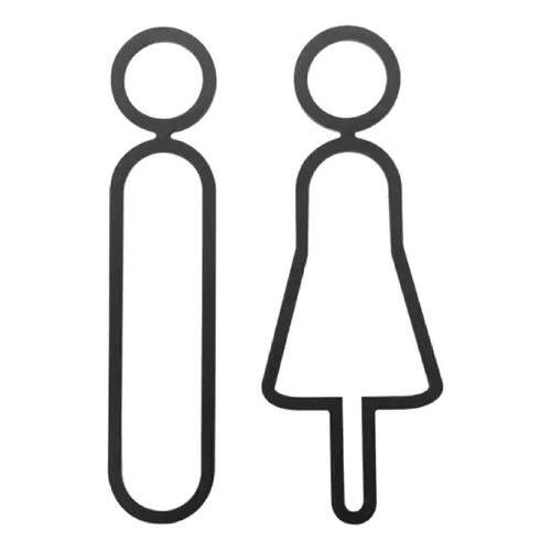 Kit Placa identifica��o banheiros acrilico