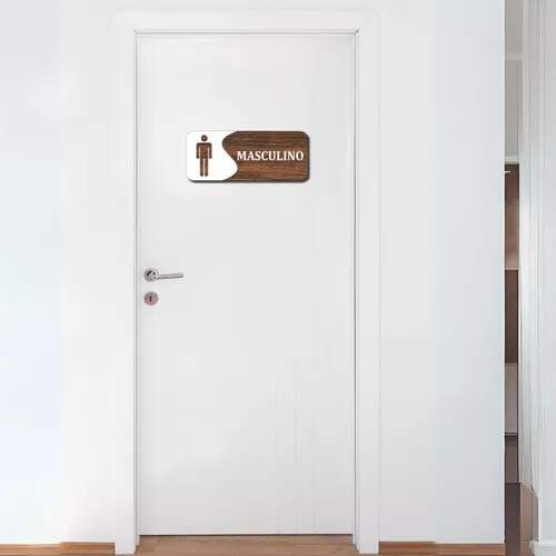 Kit Placa Sinalizao Banheiro Feminino Masculino Sanitrio acrilico