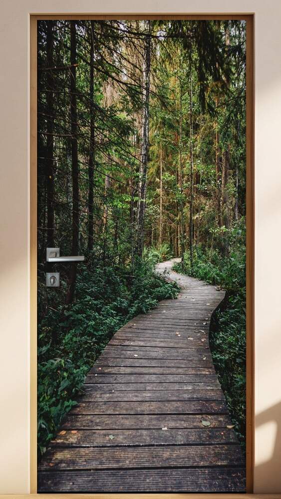 Adesivo Para Porta Pontes E Estradas Caminho Na Floresta