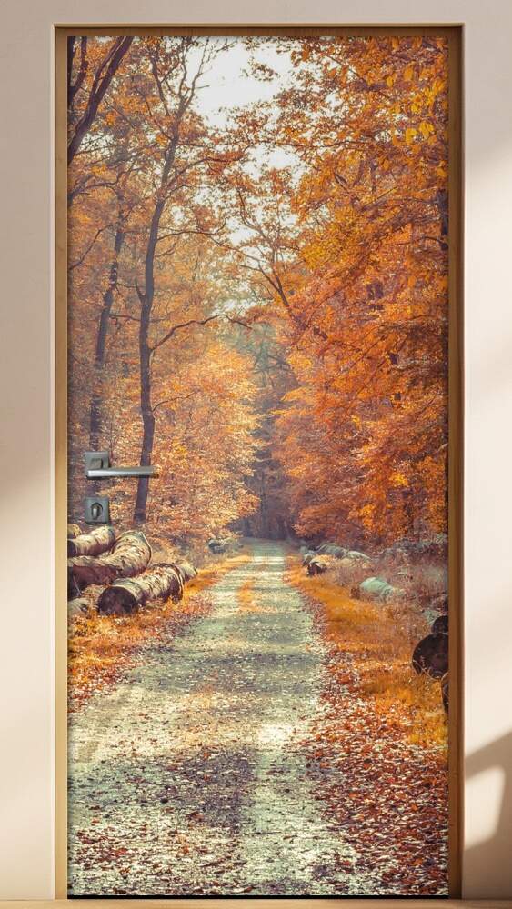 Adesivo Para Porta Pontes E Estradas Caminho Na Floresta 2