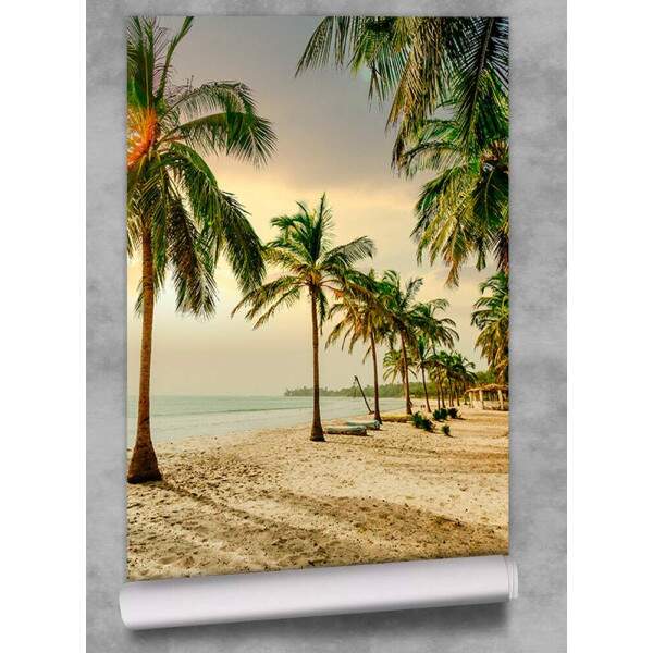 Papel de Parede Praia Palmeiras Por Do Sol MP