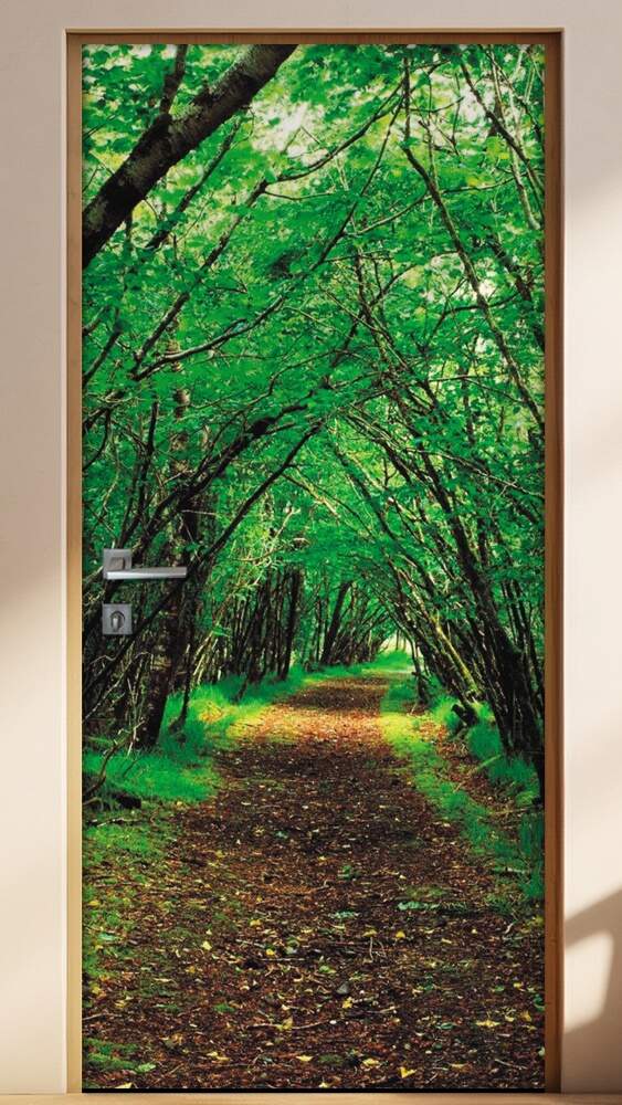 Adesivo Para Porta Pontes E Estradas Caminho Na Floresta 3