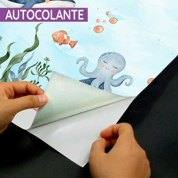 Papel de Parede Animais Fundo Do Mar Aquarela MP