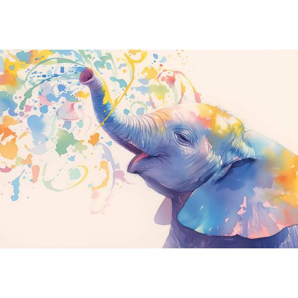 Papel de Parede Elefante Colorido MP