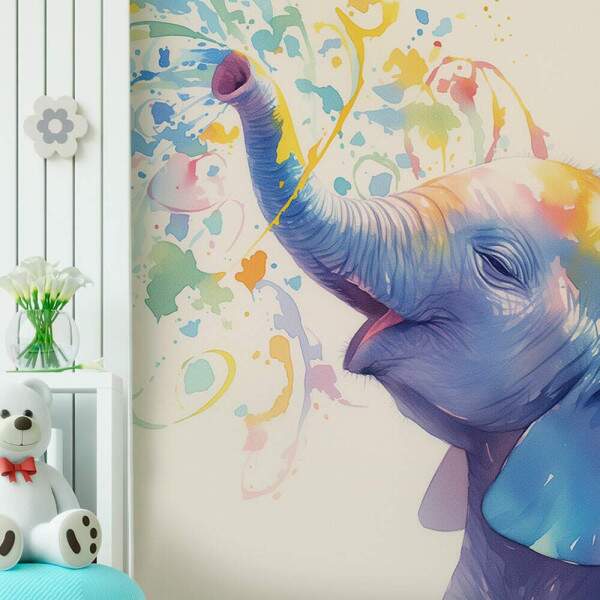 Papel de Parede Elefante Colorido MP