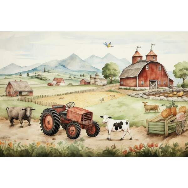 Papel de Parede Fazenda Aquarela MP