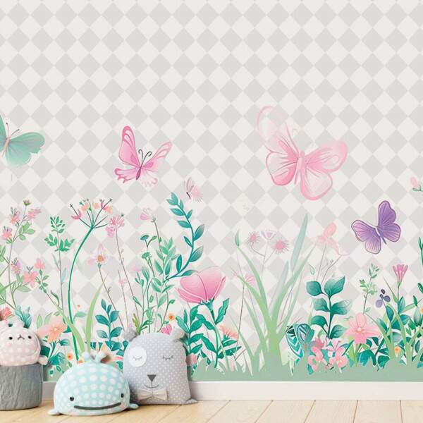Papel de Parede Jardim Infantil Flores MP