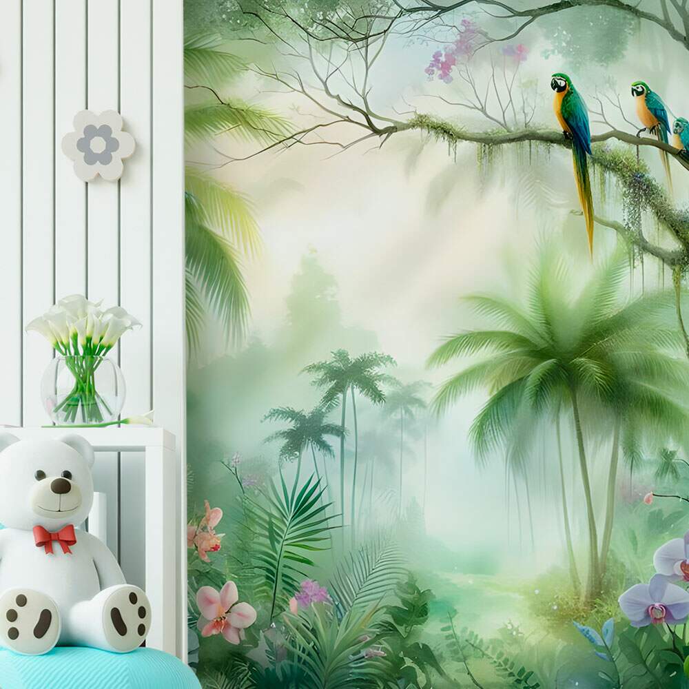 Papel de Parede Passaros Na Floresta MP