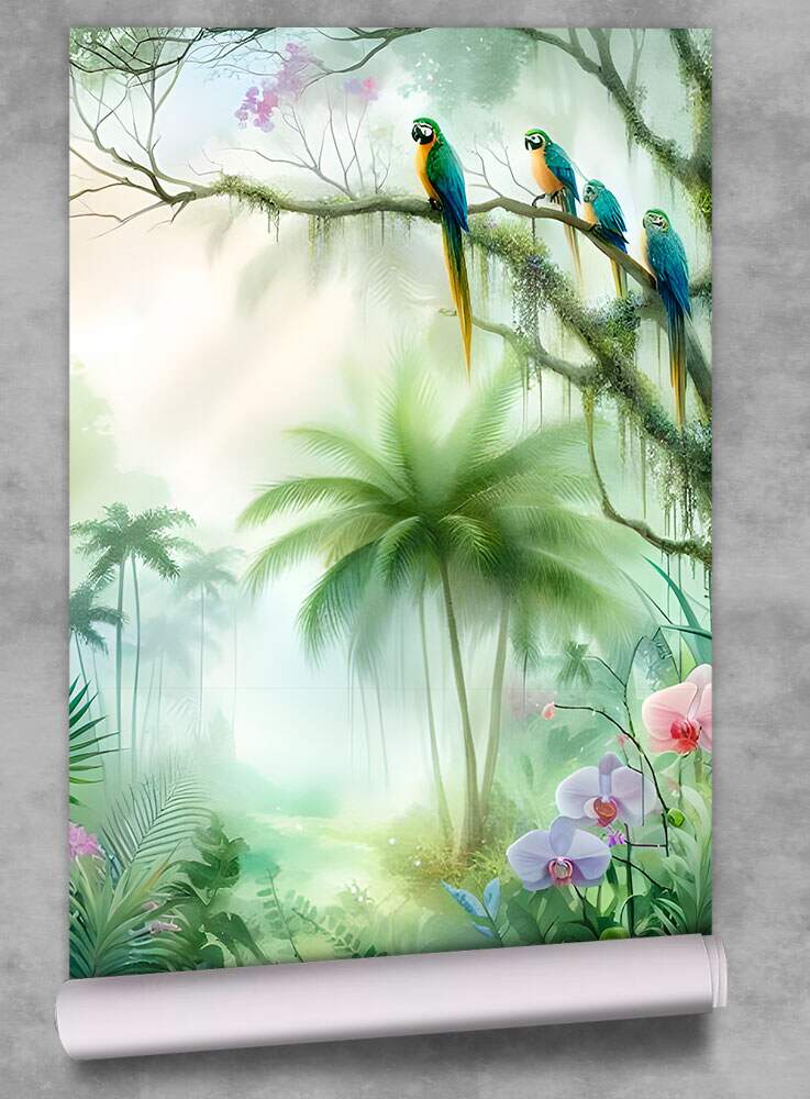 Papel de Parede Passaros Na Floresta MP