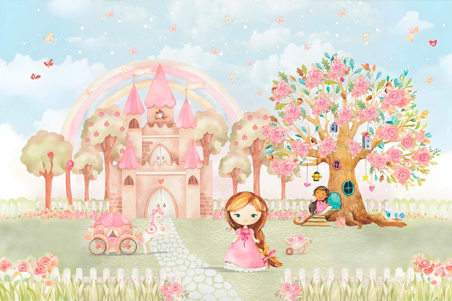 Papel de Parede Princesas No Jardim MP