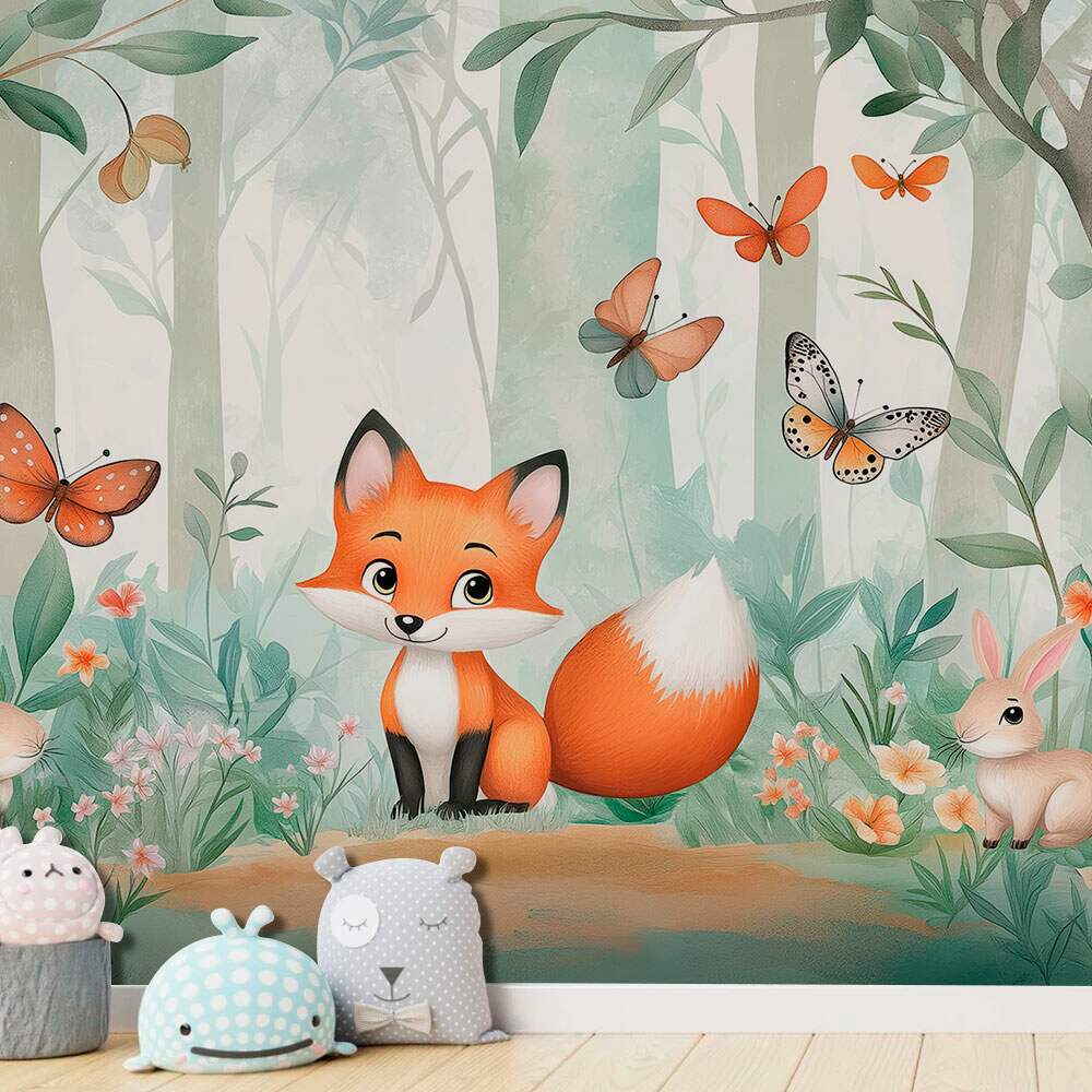 Papel de Parede Raposa Cute No Bosque MP