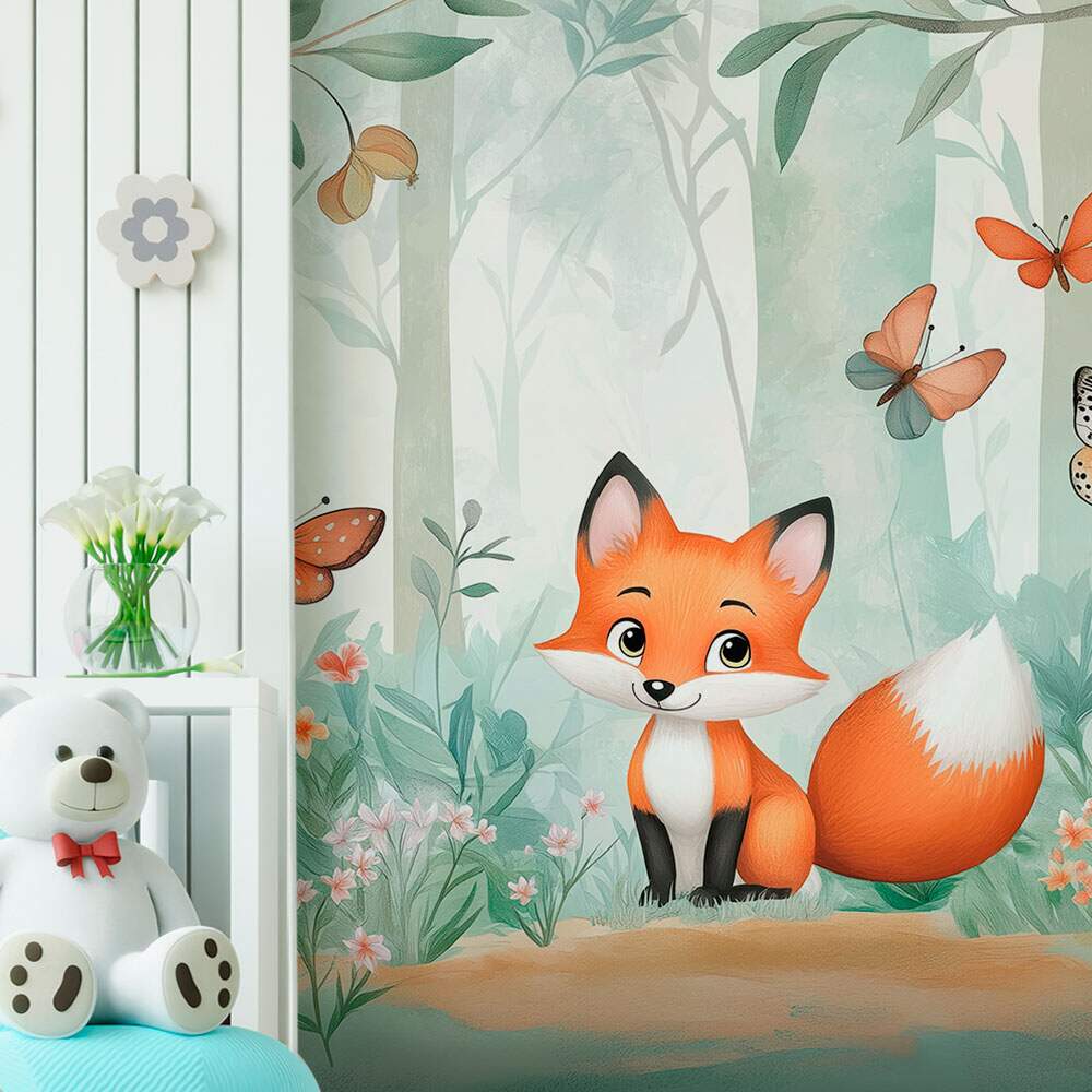 Papel de Parede Raposa Cute No Bosque MP