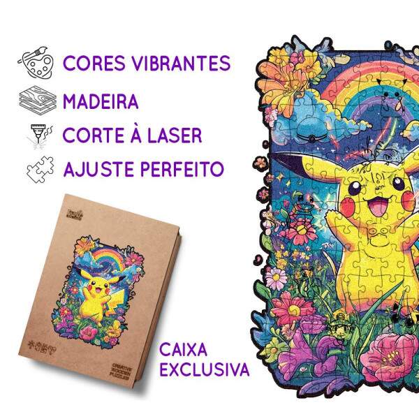 Quebra Cabeca Pikachu Pokemon - Fran Adesivos de Parede
