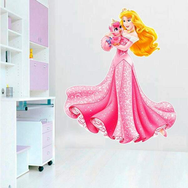 Adesivo de Parede Princesa Aurora e Passarinho